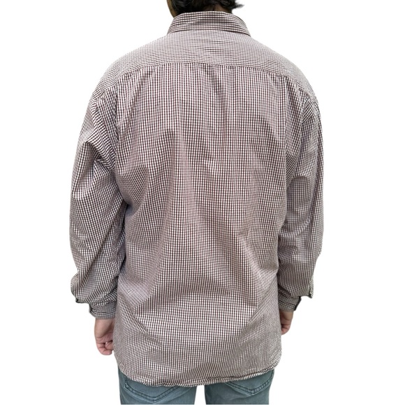Columbia Cotton Button Down Shirt Red White Gingham, Size XL - Picture 2 of 7